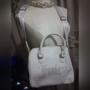 Juicy Couture Cream Shoulder Bag with Gold Accents
